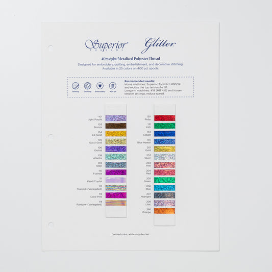 Superior Threads Glitter Thread Card