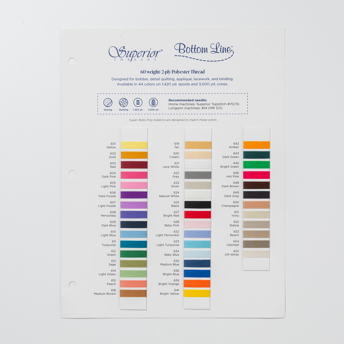 Superior Threads Bottom Line Thread Card