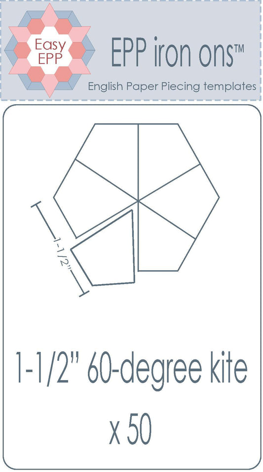 1-1/2" 60-degree Kite x 50 EPP Iron-ons - Hugs 'n Kisses