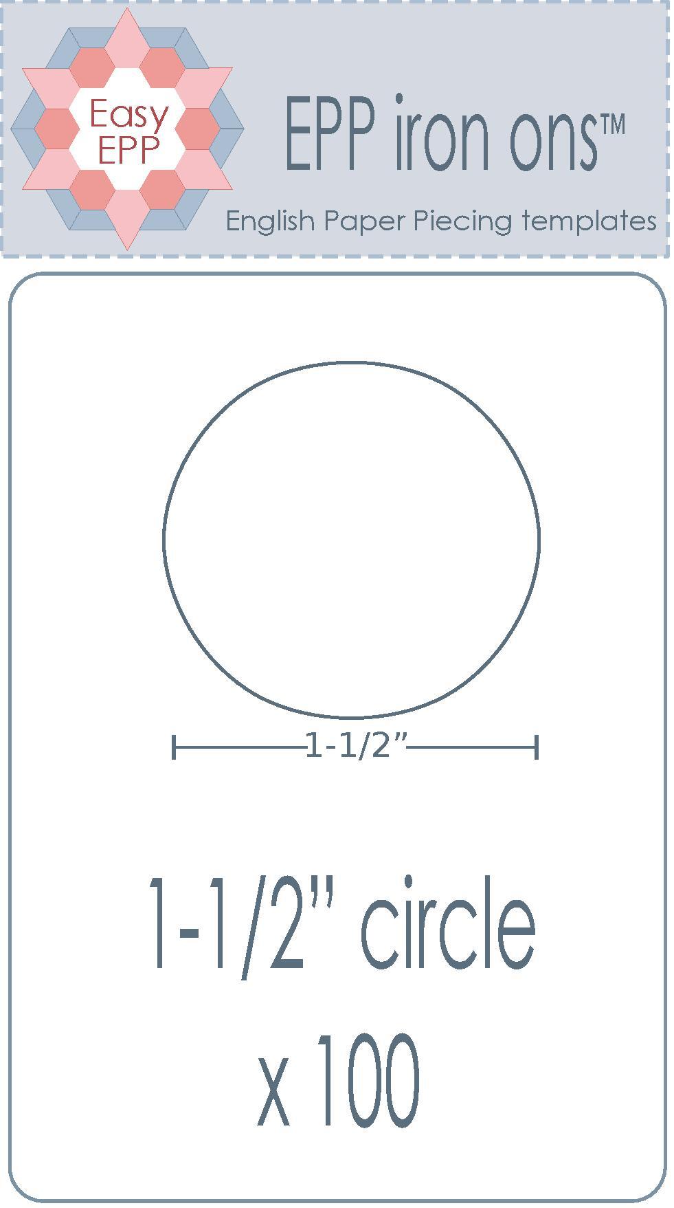 1-1/2" Circle x 100 EPP Iron-ons - Hugs 'n Kisses