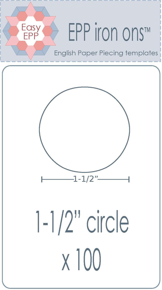 1-1/2" Circle x 100 EPP Iron-ons - Hugs 'n Kisses