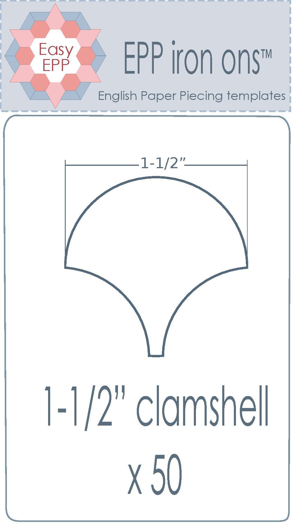 1-1/2" Clamshell x 100 EPP Iron-ons - Hugs 'n Kisses