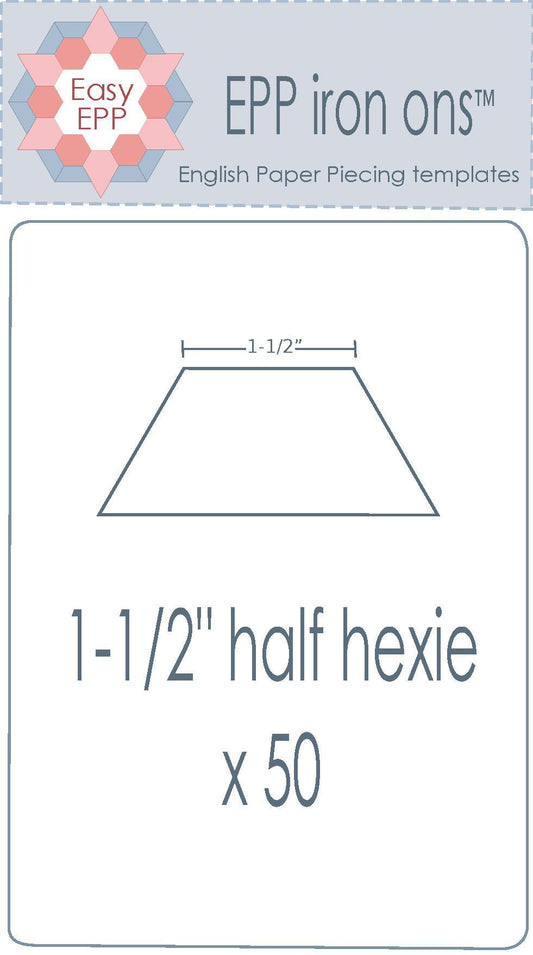 1-1/2" Half Hexagon x 50 EPP Iron-ons - Hugs 'n Kisses