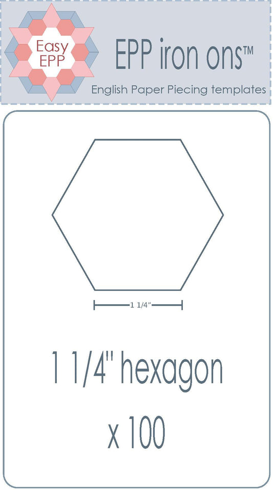 1-1/4" Hexagon x 100 EPP Iron-ons - Hugs 'n Kisses