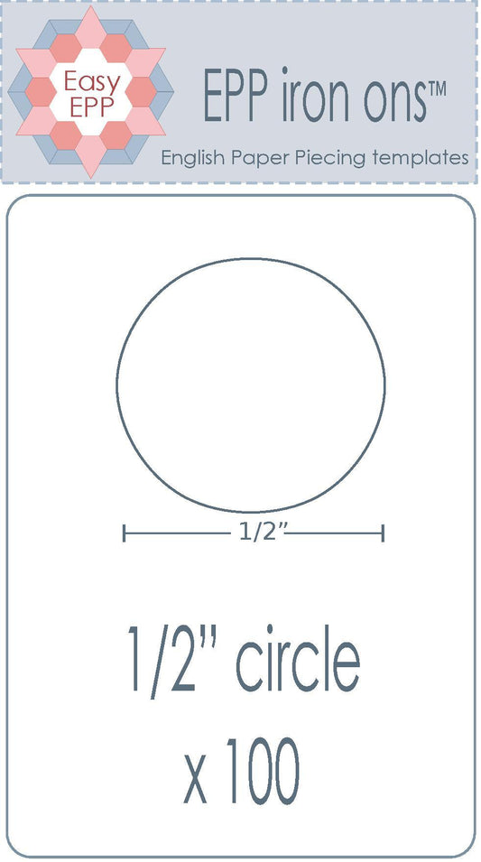 1/2" Circle x 100 EPP Iron-ons - Hugs 'n Kisses