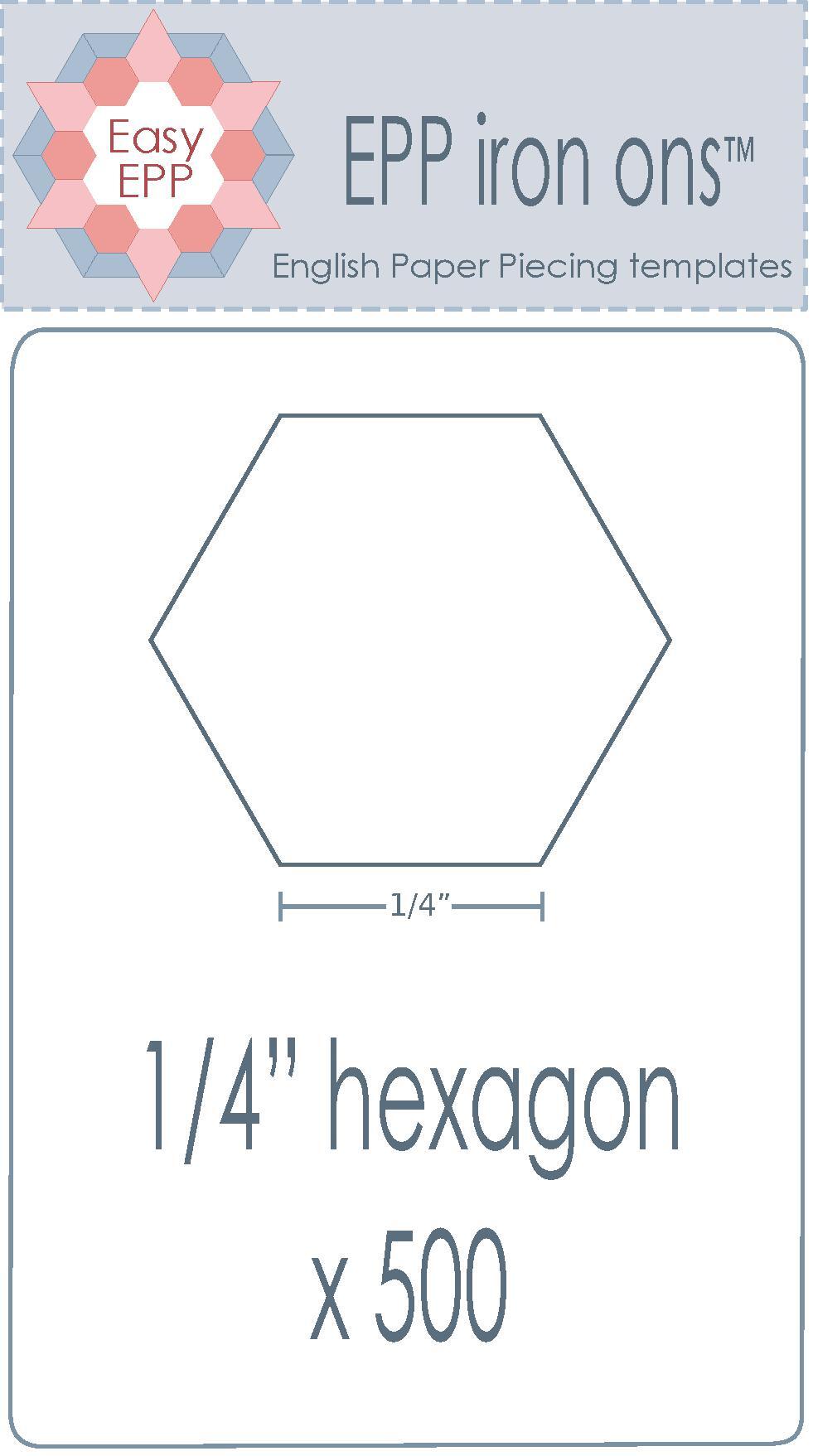 1/4" Hexagon x 500 EPP Iron-ons - Hugs 'n Kisses