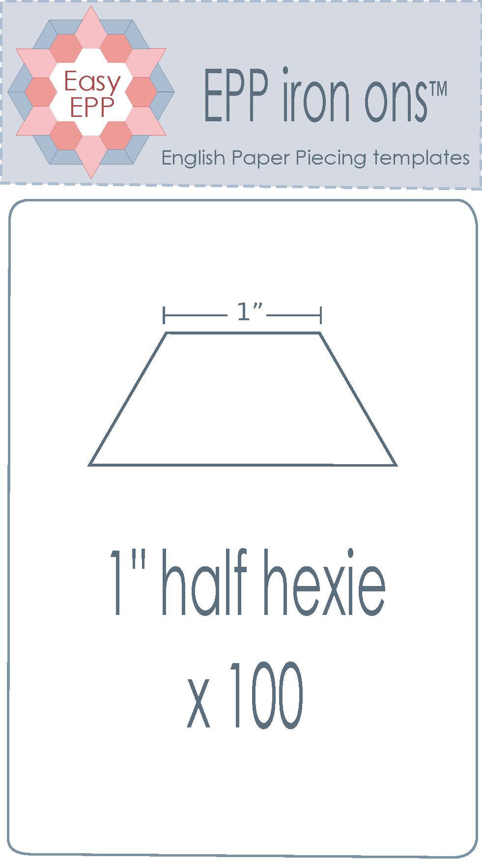 1" Half Hexagon x 100 EPP Iron-ons - Hugs 'n Kisses