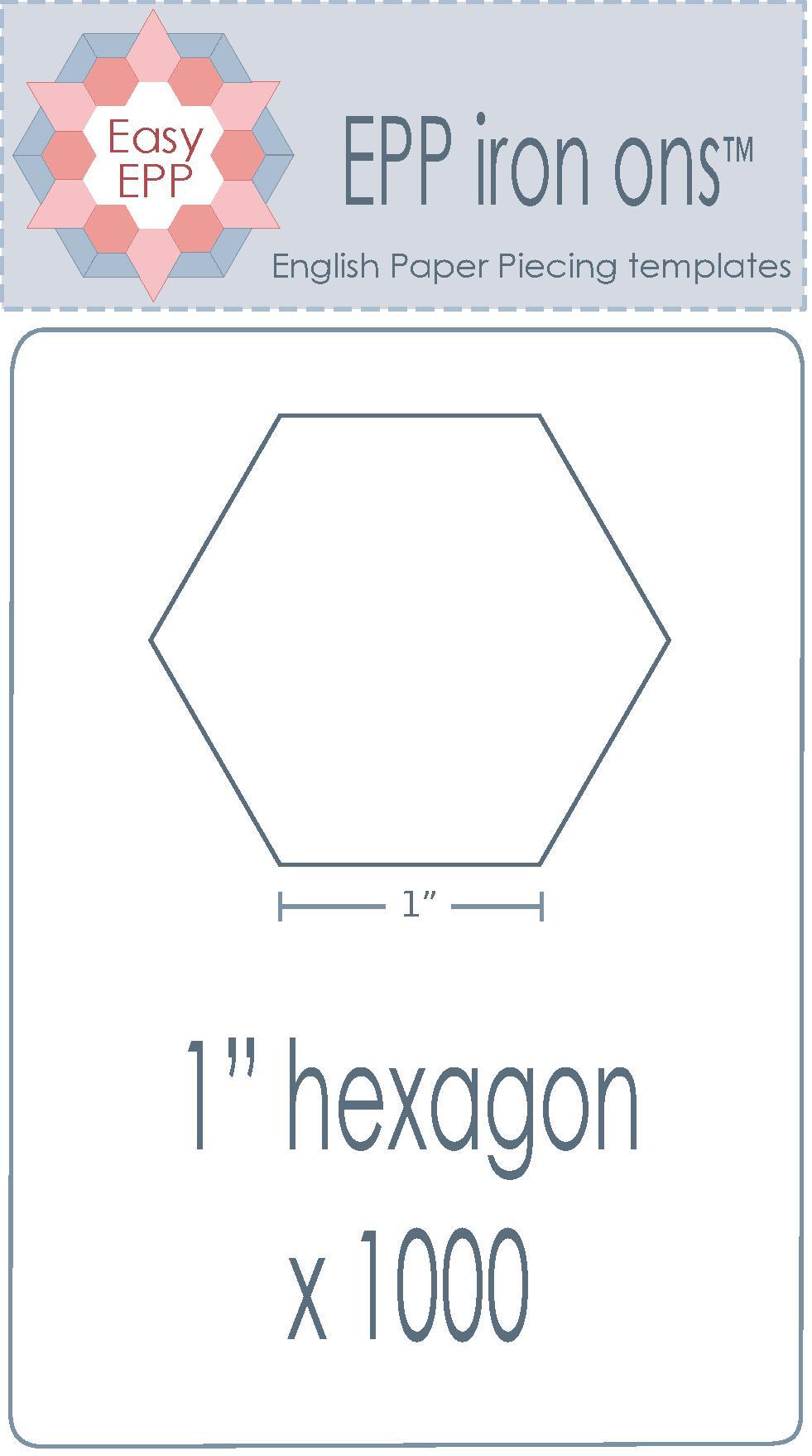 1" Hexagon x 1000 EPP Iron-ons - Hugs 'n Kisses