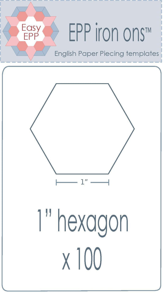 1" Hexagon x 100 EPP Iron-ons - Hugs 'n Kisses