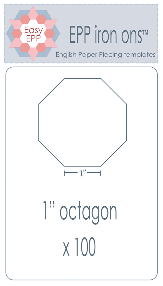 1" Octagon x 100 EPP Iron-ons - Hugs 'n Kisses