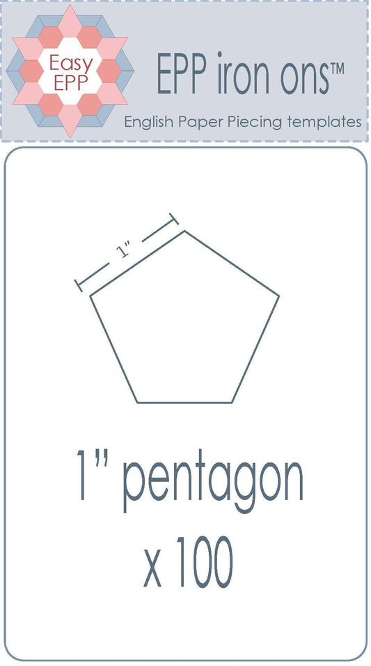 1" Pentagon x 100 EPP Iron-ons - Hugs 'n Kisses