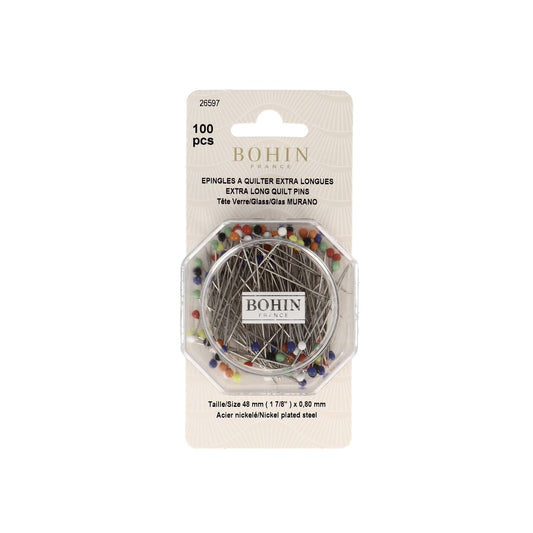 Extra Long Glass Head Pins 0.8mm