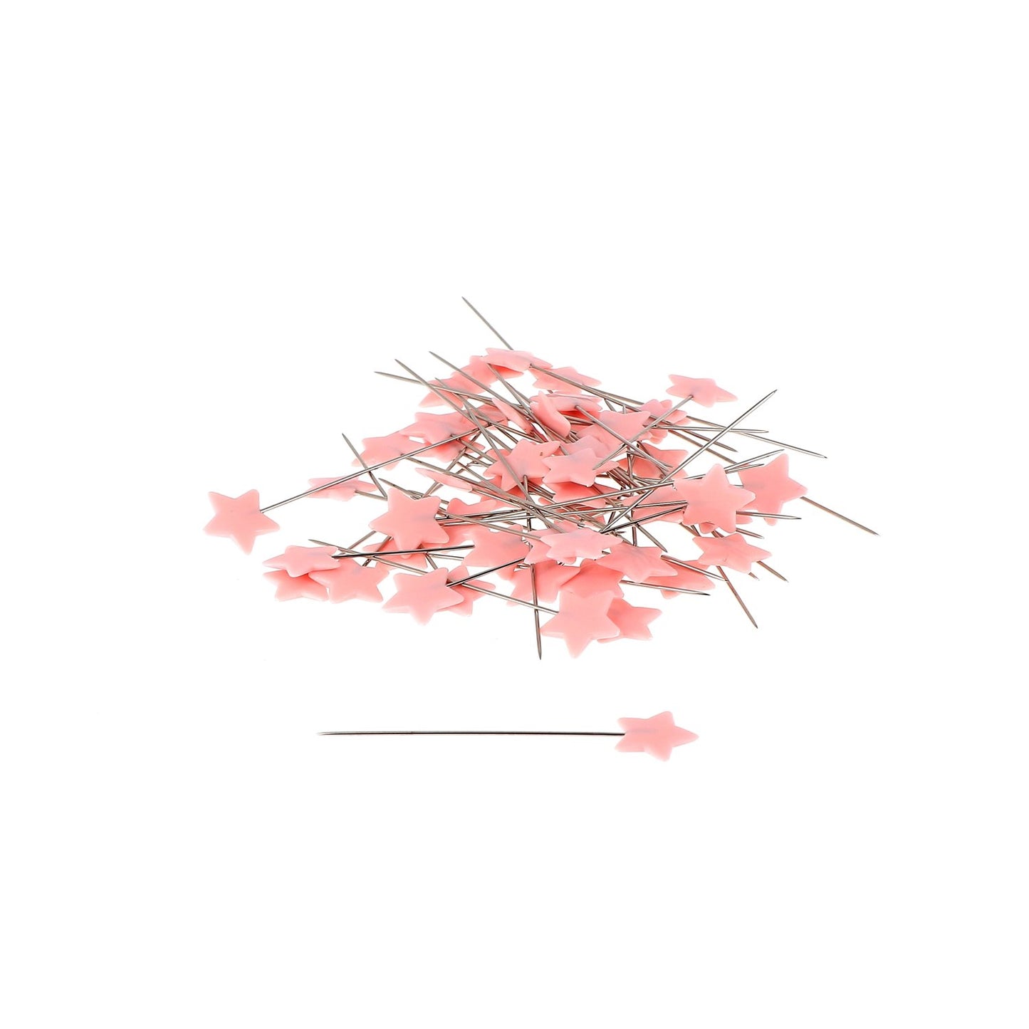 Plastic Head Pins - Pink Stars