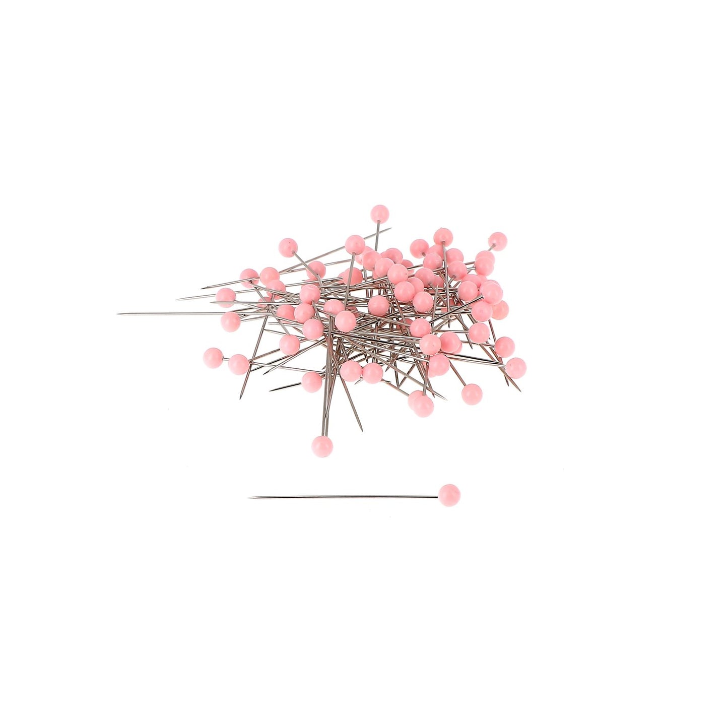 Plastic Head Pins - Pink Round Heads
