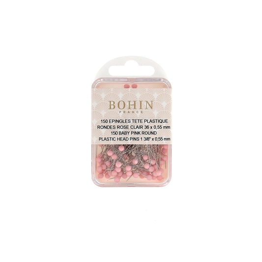 Plastic Head Pins - Pink Round Heads