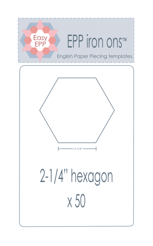 2-1/4" Hexagon x 50 EPP Iron-ons - Hugs 'n Kisses