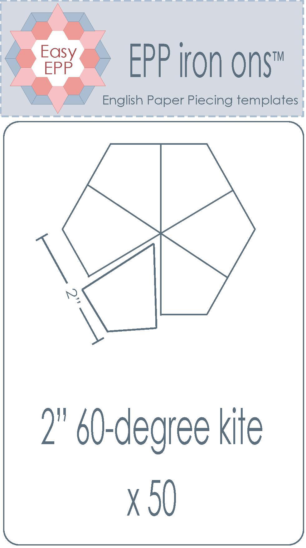 2" 60-degree Kite x 50 EPP Iron-ons - Hugs 'n Kisses