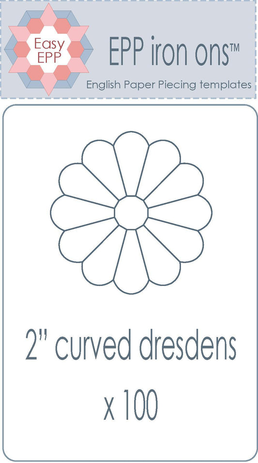2" Curved Dresden x 100 EPP Iron-ons - Hugs 'n Kisses