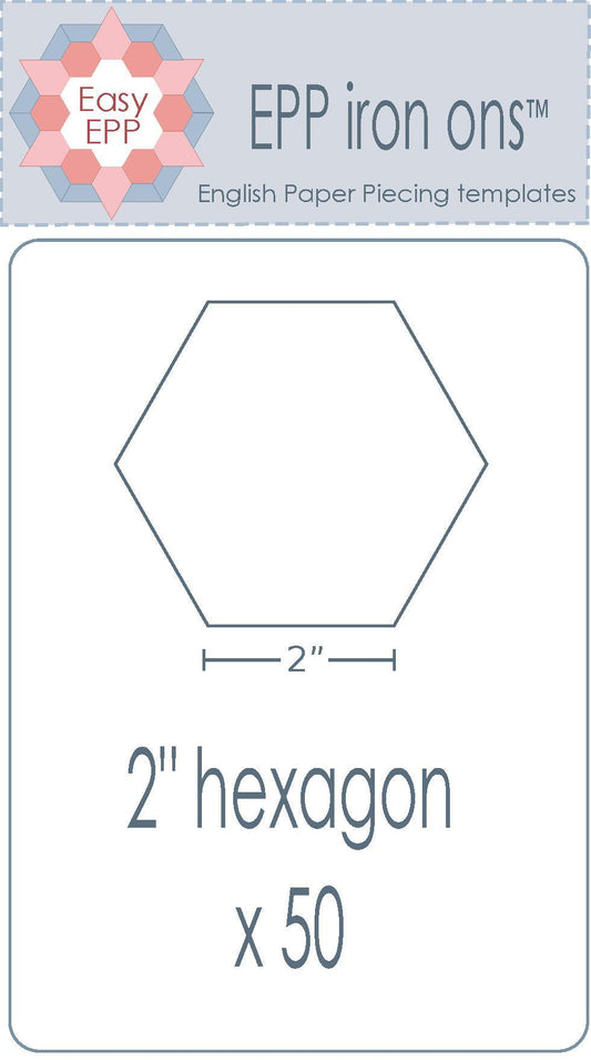 2" Hexagon x 50 EPP Iron-ons - Hugs 'n Kisses