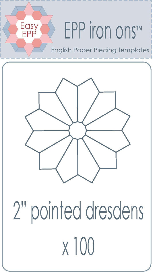 2" Pointed Dresden x 100 EPP Iron-ons - Hugs 'n Kisses