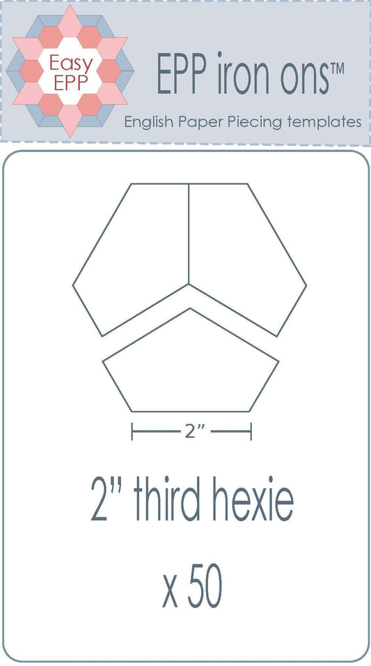 2" Third Hexagon x 50 EPP Iron-ons - Hugs 'n Kisses