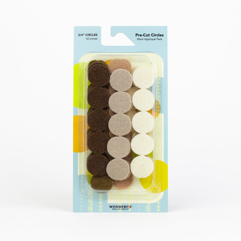 Pre-Cut Wool Circle Appliqué Pack - 3/4"