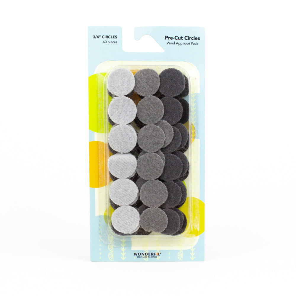 Pre-Cut Wool Circle Appliqué Pack - 3/4"