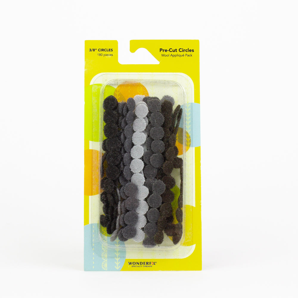 Pre-Cut Wool Circle Appliqué Pack - 3/8"