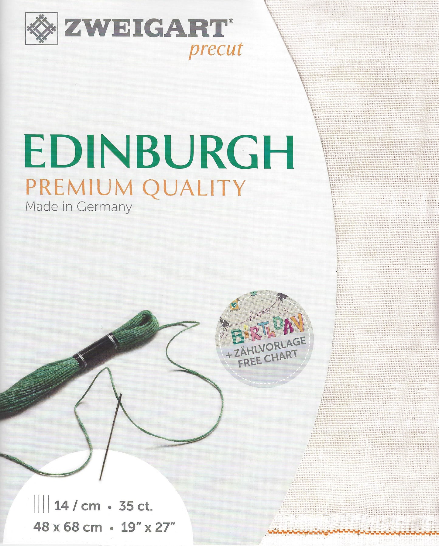 Zweigart Edinburgh premium linen fabric for embroidery and cross stitch