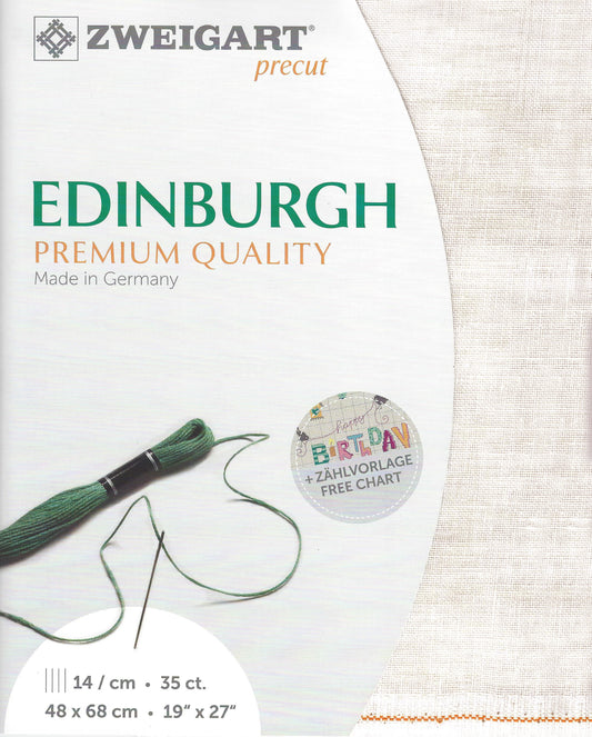 Zweigart Edinburgh premium linen fabric for embroidery and cross stitch