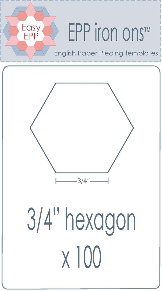 3/4" Hexagon x 100 EPP Iron-ons - Hugs 'n Kisses