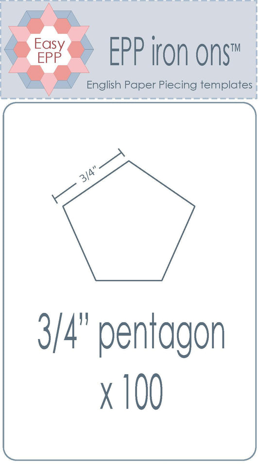 3/4" Pentagon x 100 EPP Iron-ons - Hugs 'n Kisses