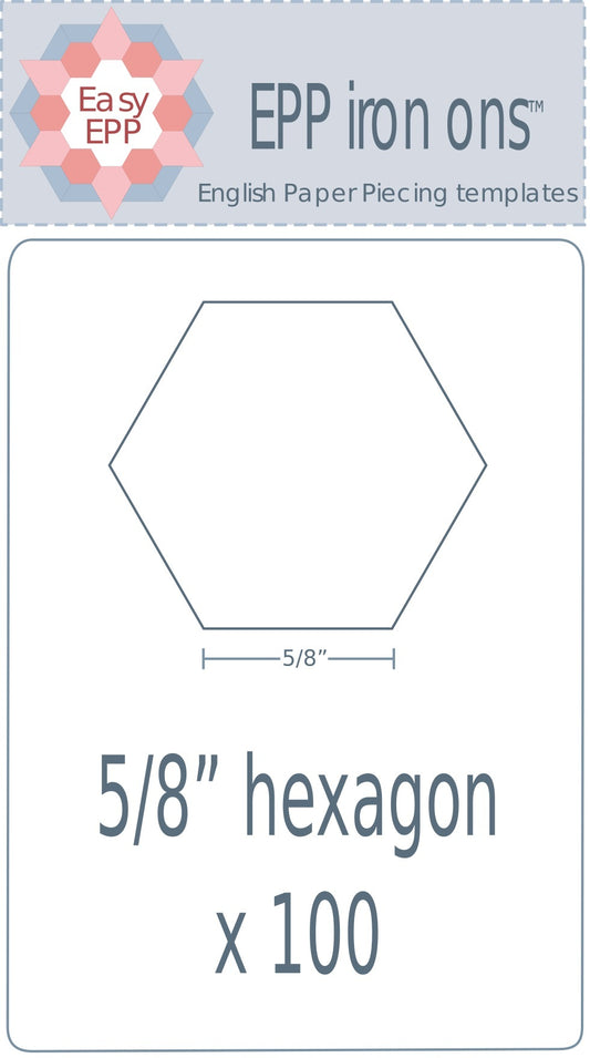5/8" Hexagon x 100 EPP Iron-ons - Hugs 'n Kisses