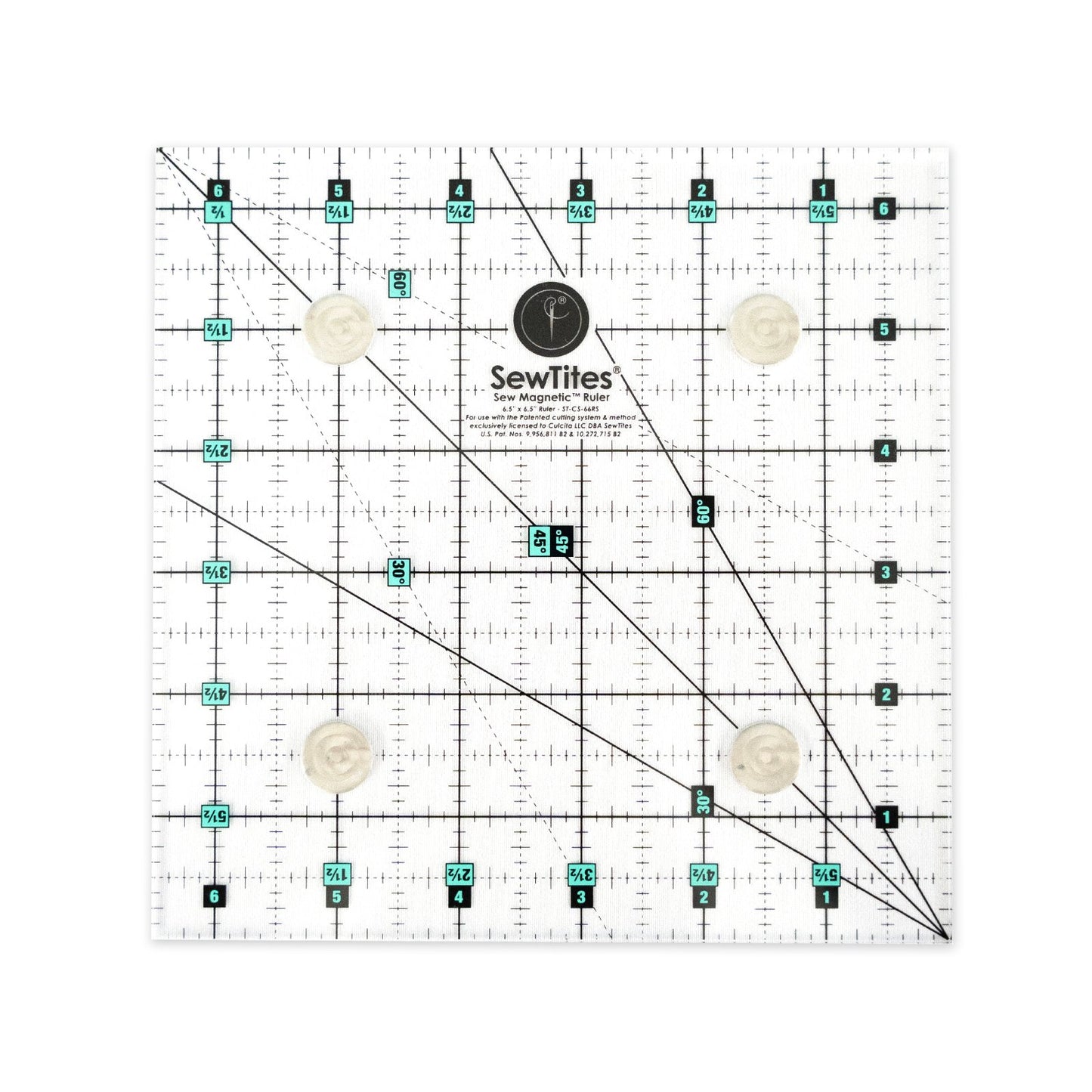 Sew Magnetic 6.5" x 6.5" Ruler - Right Hand