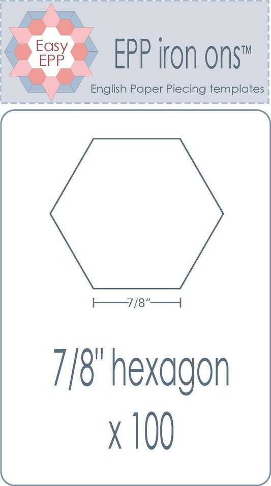 7/8" Hexagon x 100 EPP Iron-ons - Hugs 'n Kisses