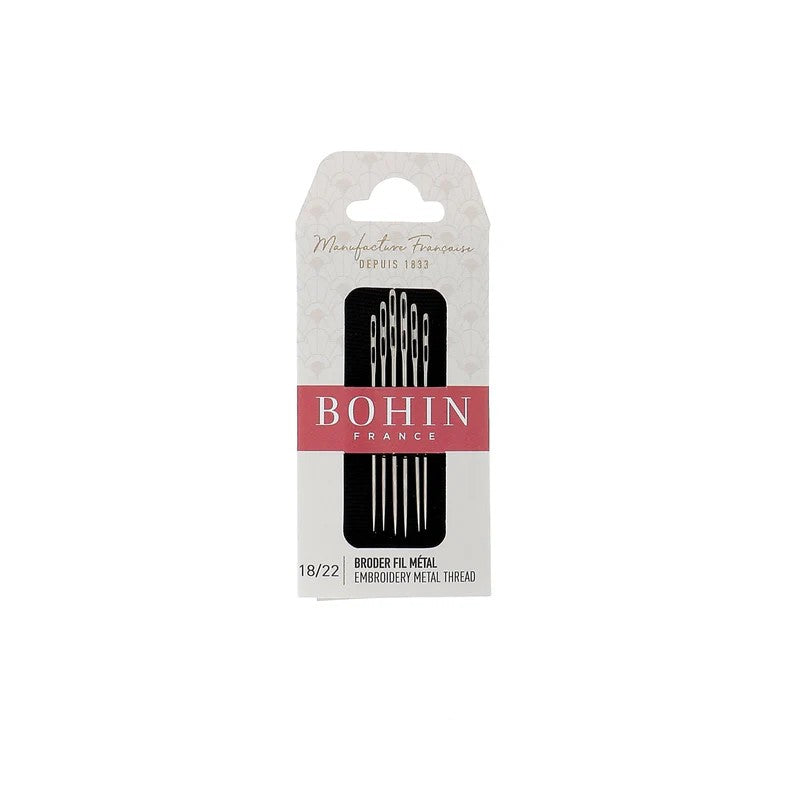Double-eyed metal thread embroidery needles