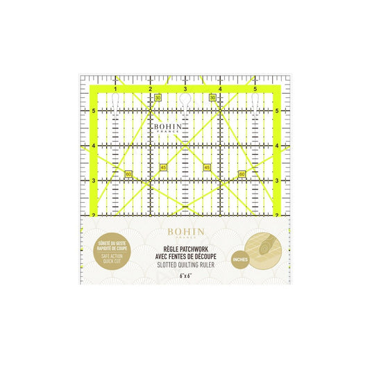 Slotted Quilting Ruler 6" x 6"