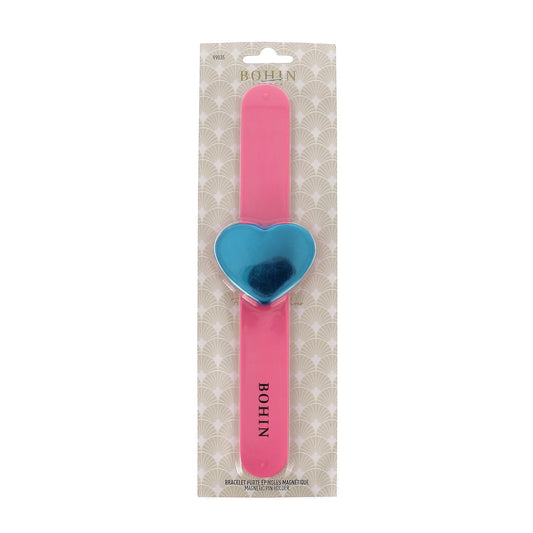 Magnetic Pin Holder - Pink Heart Slap Bracelet