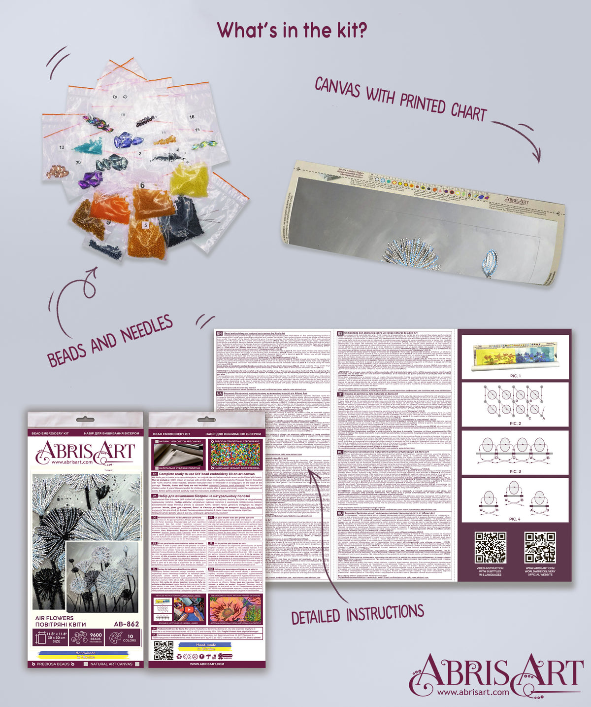Air Flowers Beaded Embroidery Kit