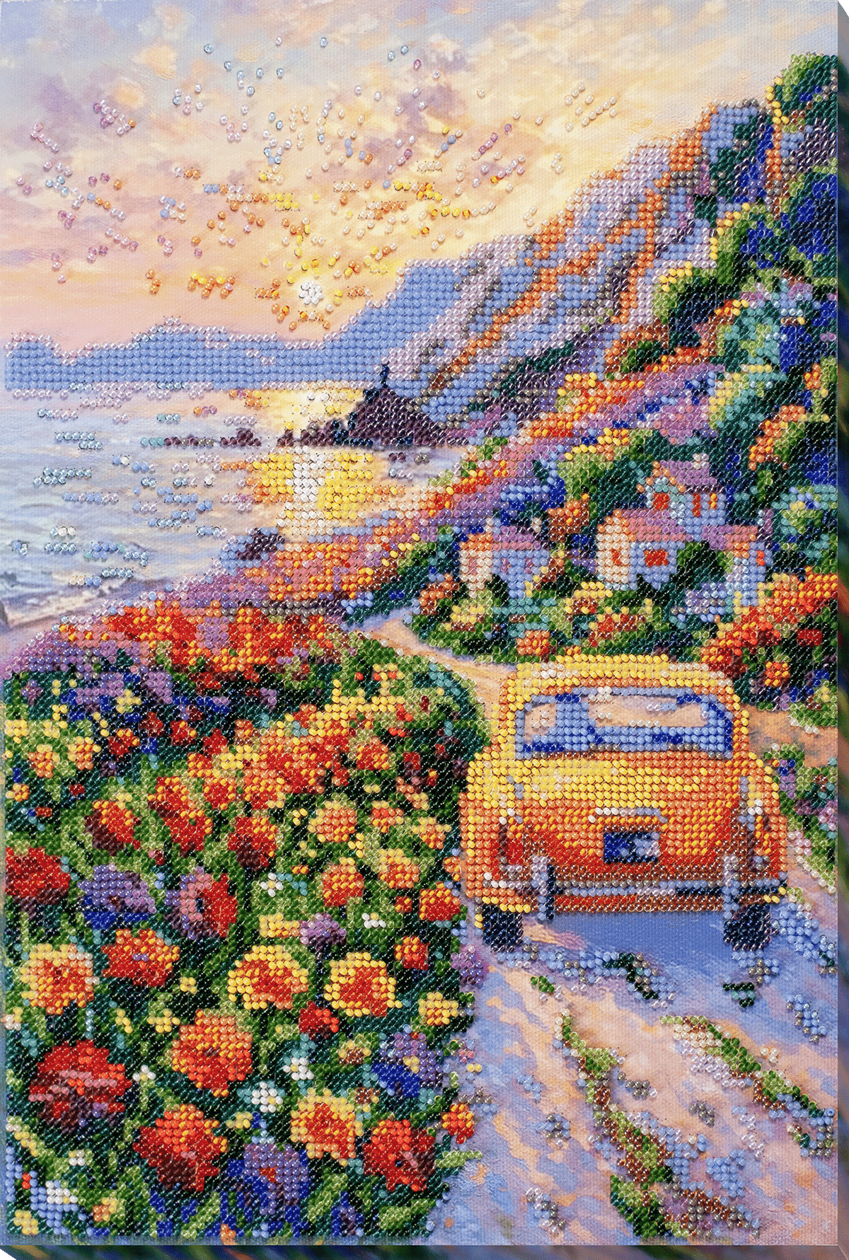 Twilight Over the Sea Beaded Embroidery