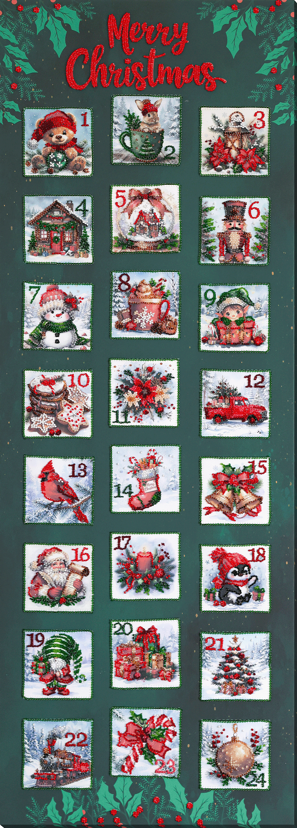 Christmas Advent Calendar Beaded Embroidery Kit