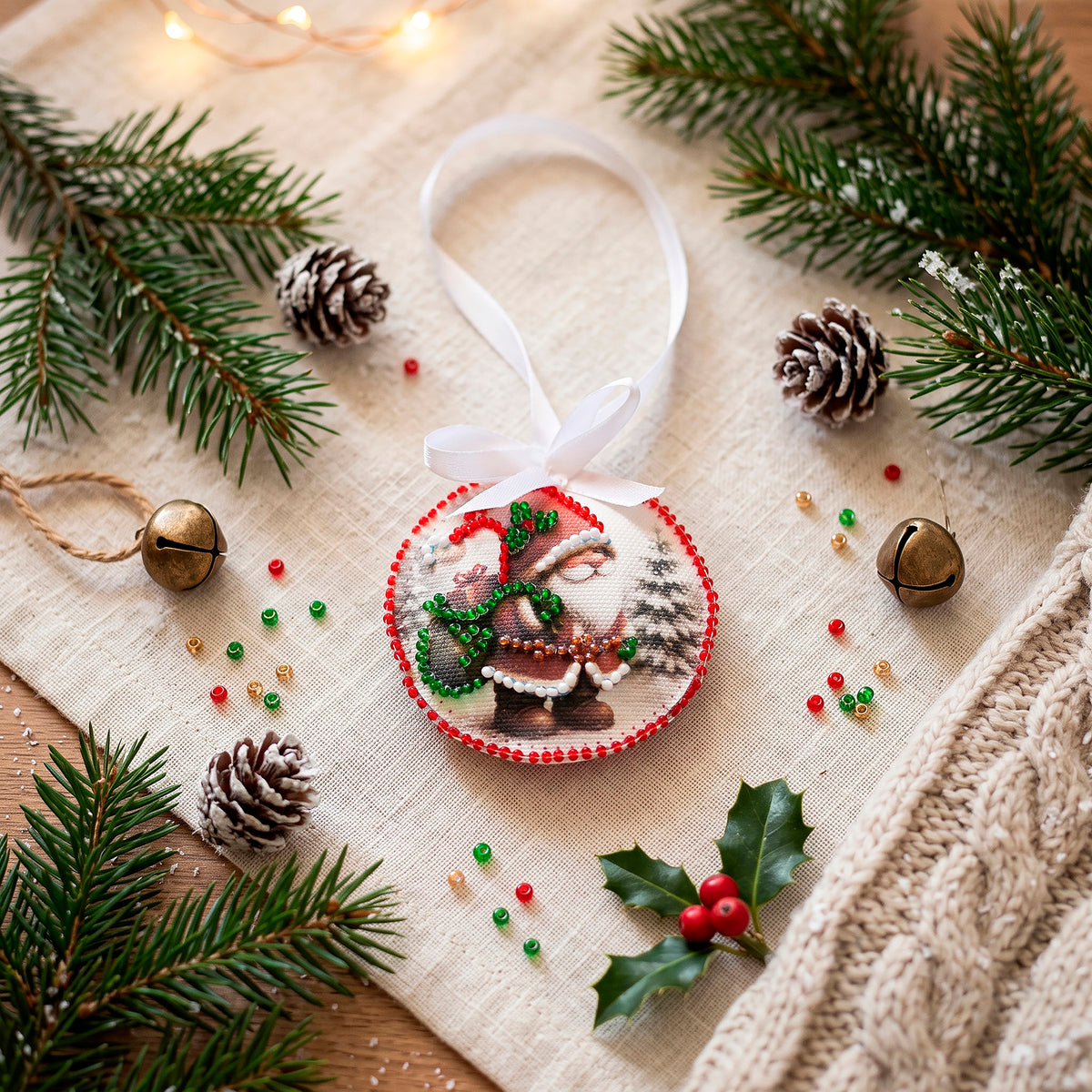 Christmas Anticipation Ornament Beaded Embroidery Kit