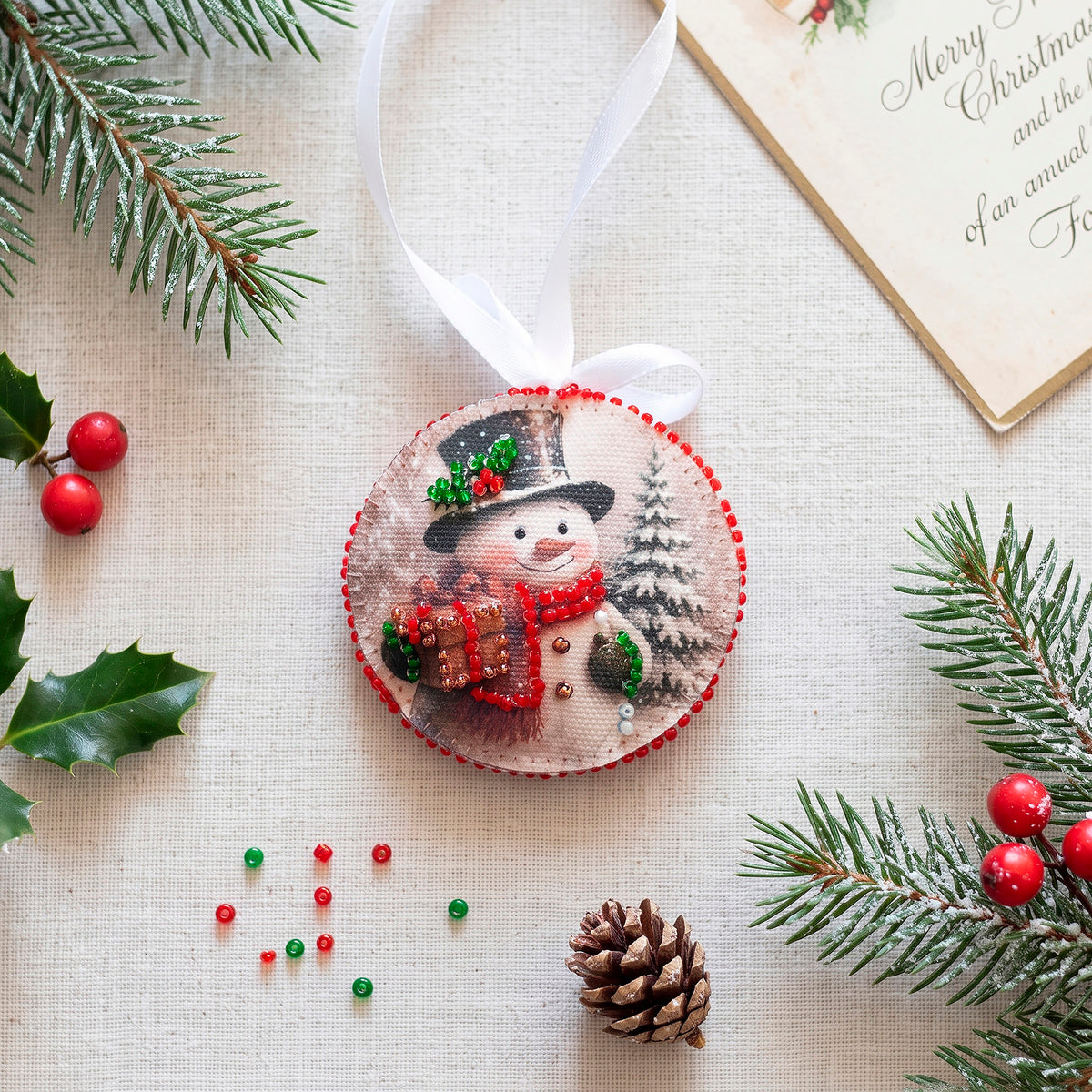 Christmas Anticipation Ornament Beaded Embroidery Kit