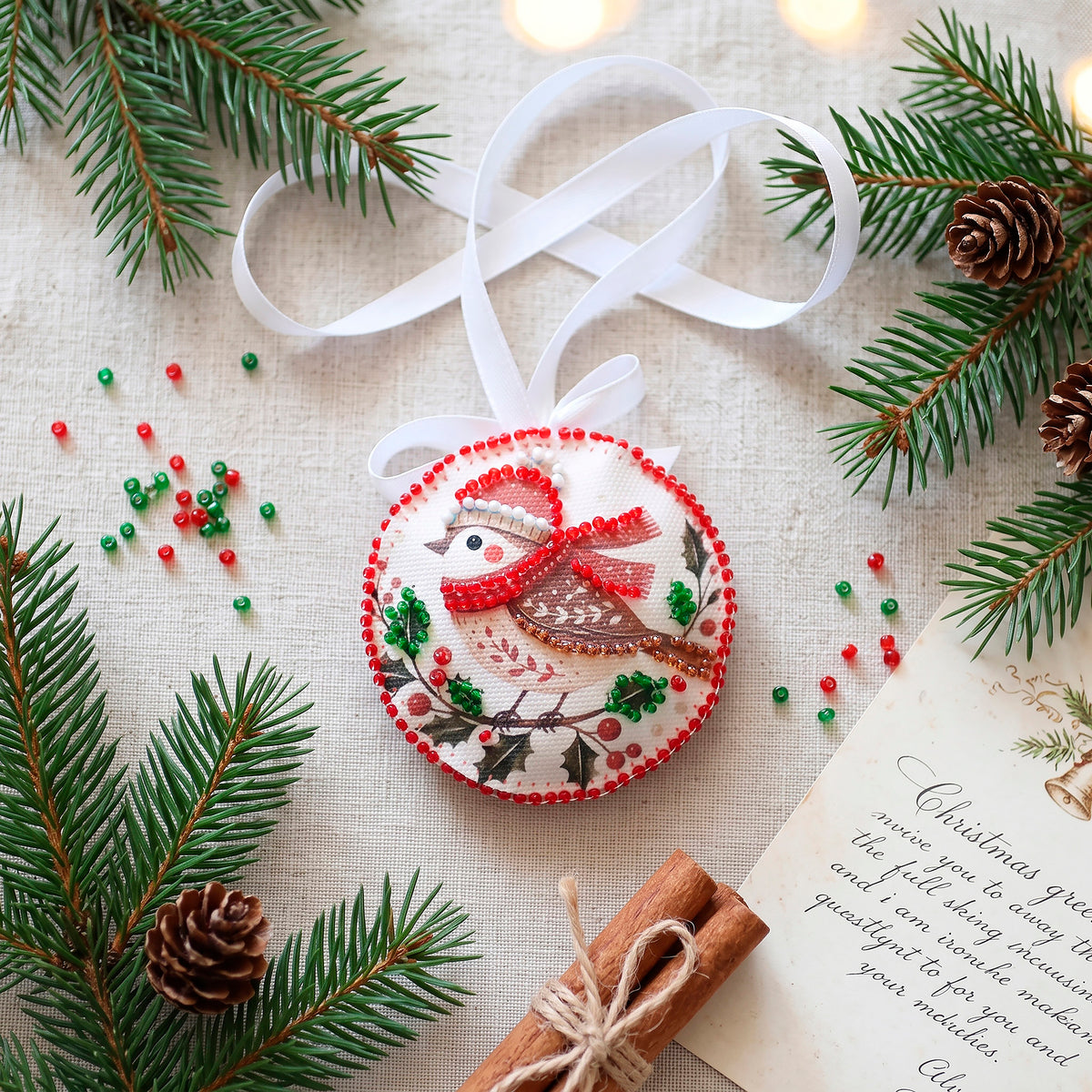 Christmas Song Ornament Beaded Embroidery Kit