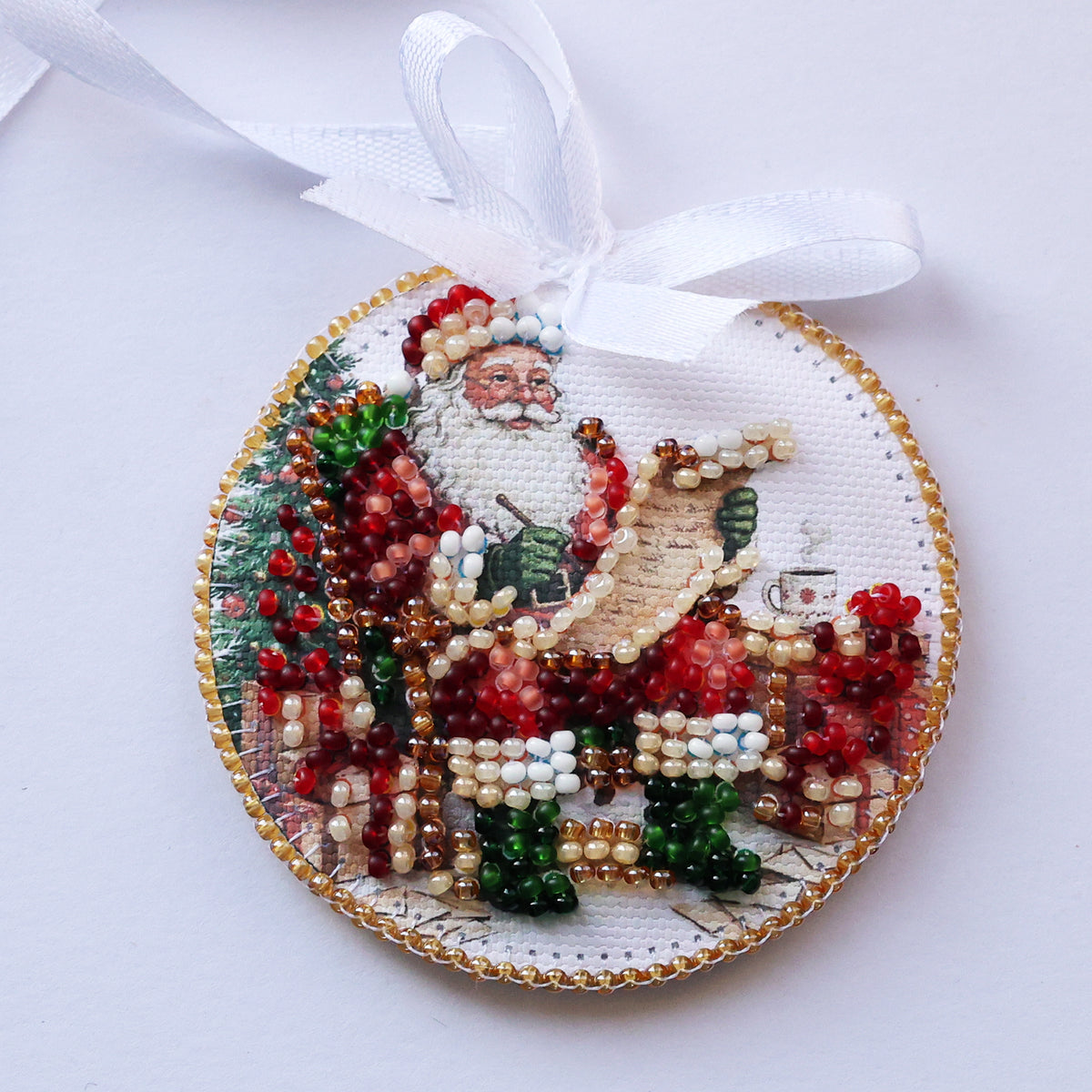 Sleigh of Santa Ornament Beaded Embroidery Kit