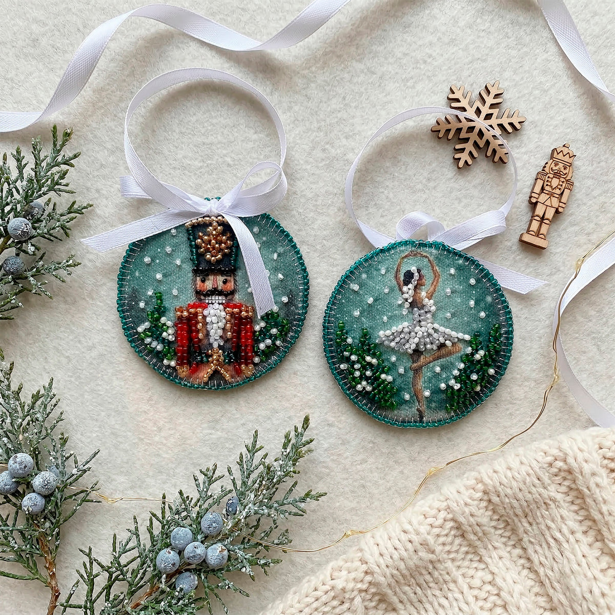 Ballet of the Winter Night Ornament Beaded Embroidery Kit
