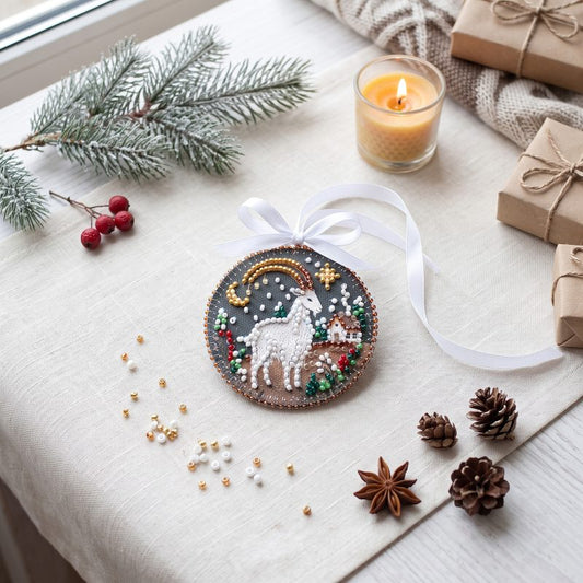 Under the Chrismas Star Ornament Beaded Embroidery Kit