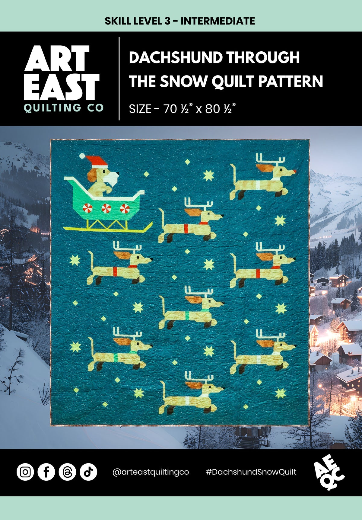 PRE-ORDER: Dachshund Through the Snow Quilt Pattern