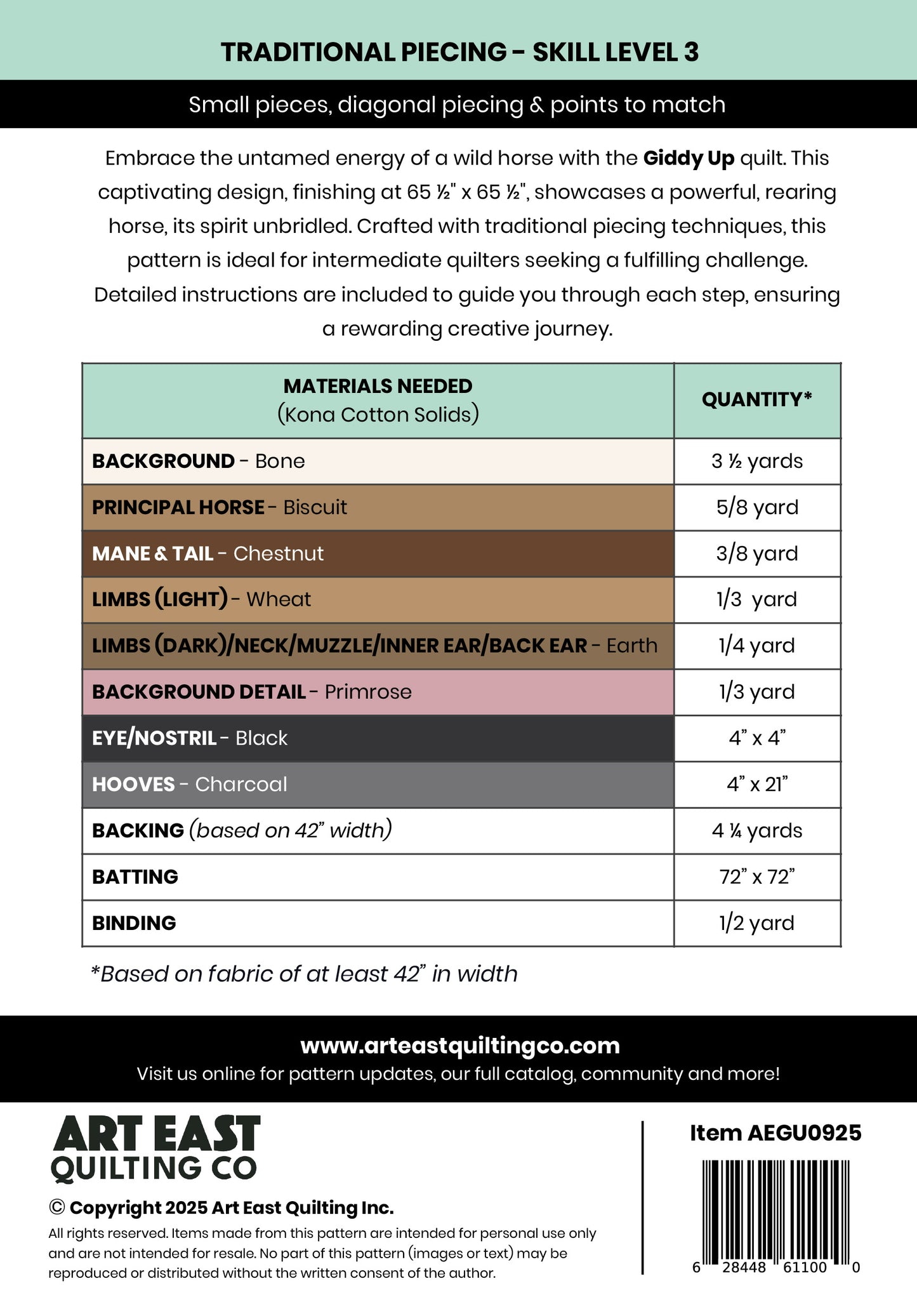 Giddy Up - A Horse Quilt Pattern