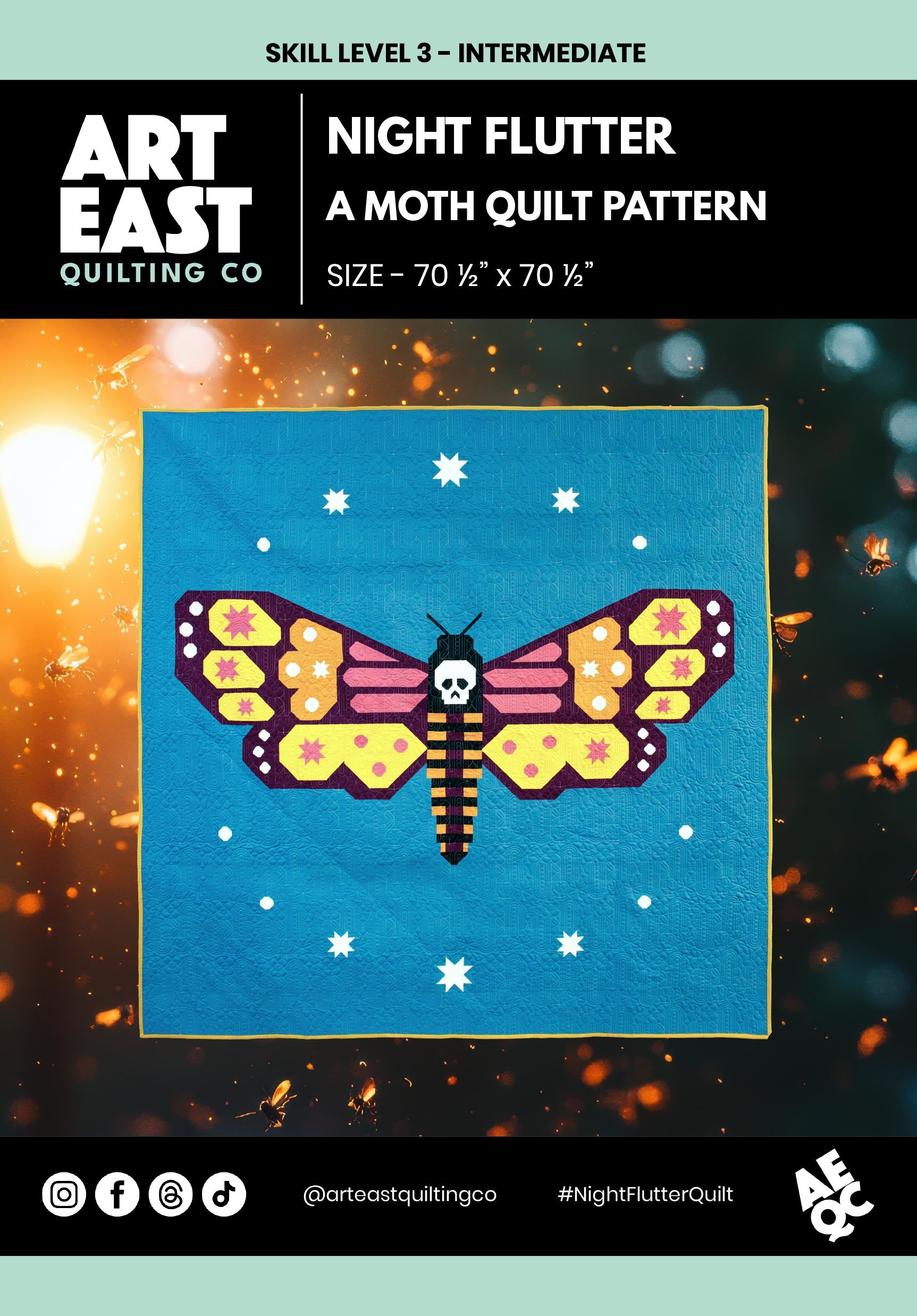 Night Flutter - A Moth Quilt Pattern – Erie Quilt Art